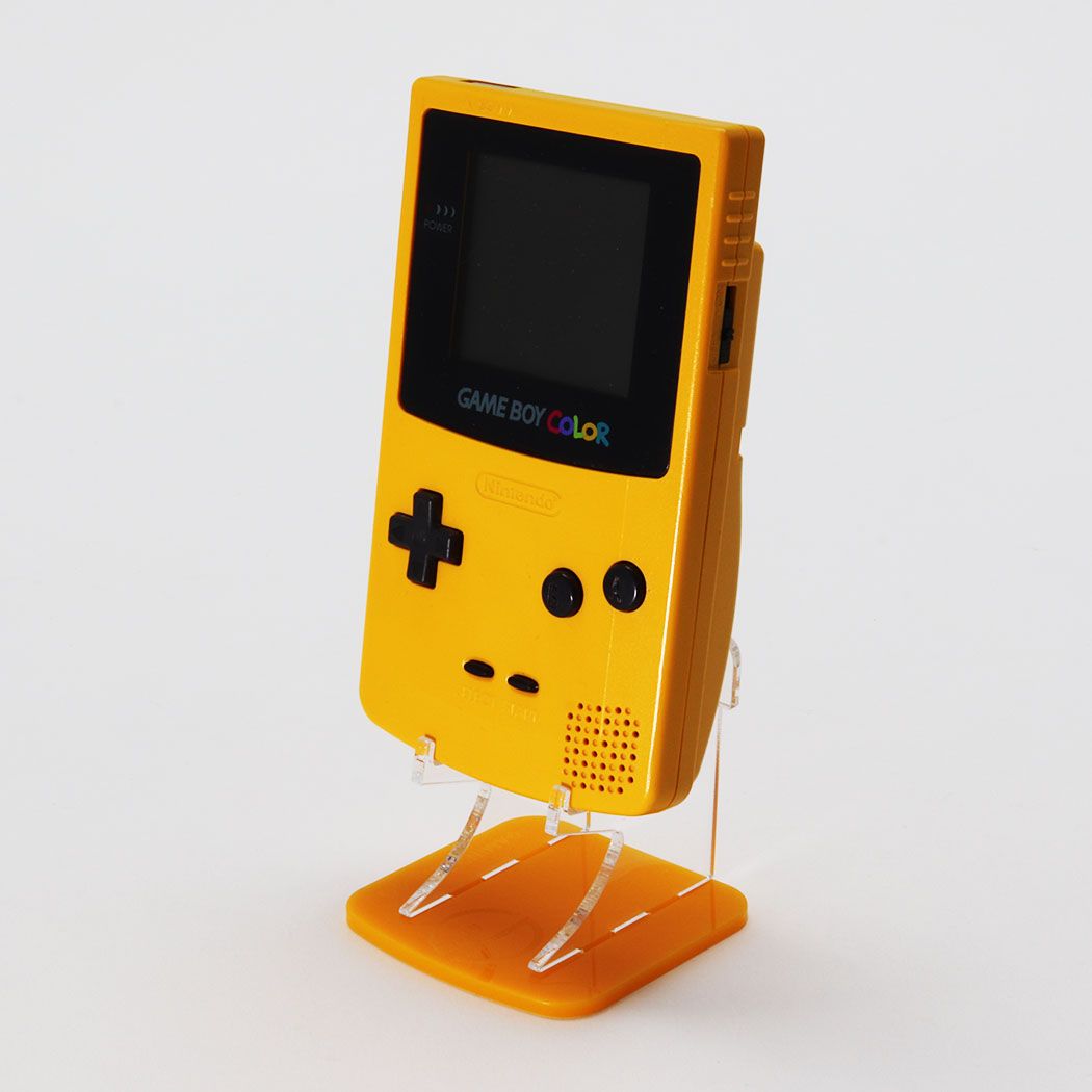 Game Boy Yellow with stand